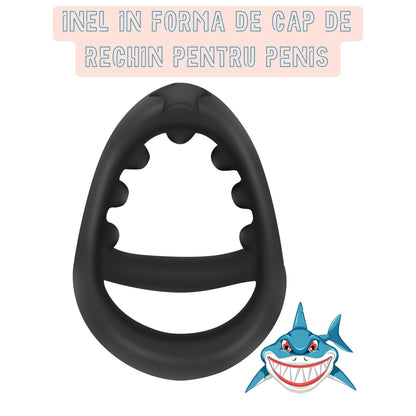 Inel pentru penis LovePlay™ 3 in 1 Late, BDSM, cu efect de intarziere a ejacularii, placere dubla si stimularea ambilor parteneri, pentru cupluri, din silicon, negru, moale, usor de folosit, rezistent la apa, 8 g - LovePlay