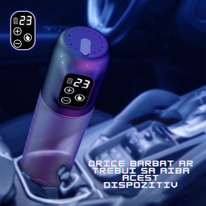Pompa pentru penis LovePlay™ PowerPump, cu efect de suctie si vibratie puternice, pentru marirea penisului, rezistent la apa, rezistent la apa, incarcare prin USB, silentios, 28 x 6 cm, din silicon, negru - LovePlay