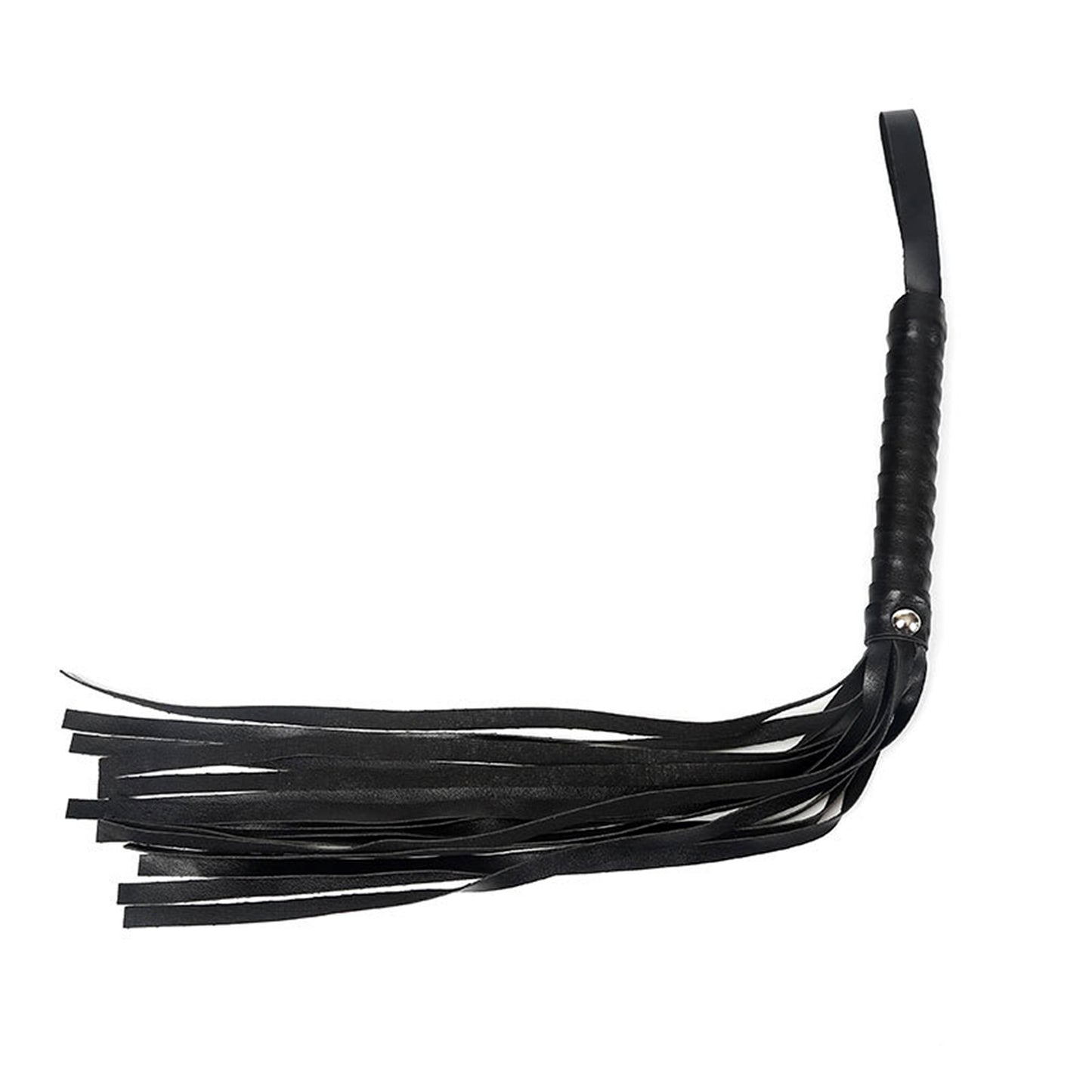 Bici LovePlay™ BlackWhip, din piele artificiala, BDSM, pentru jocuri de cuplu, negru, 50 g, 48 x 16 cm - LovePlay