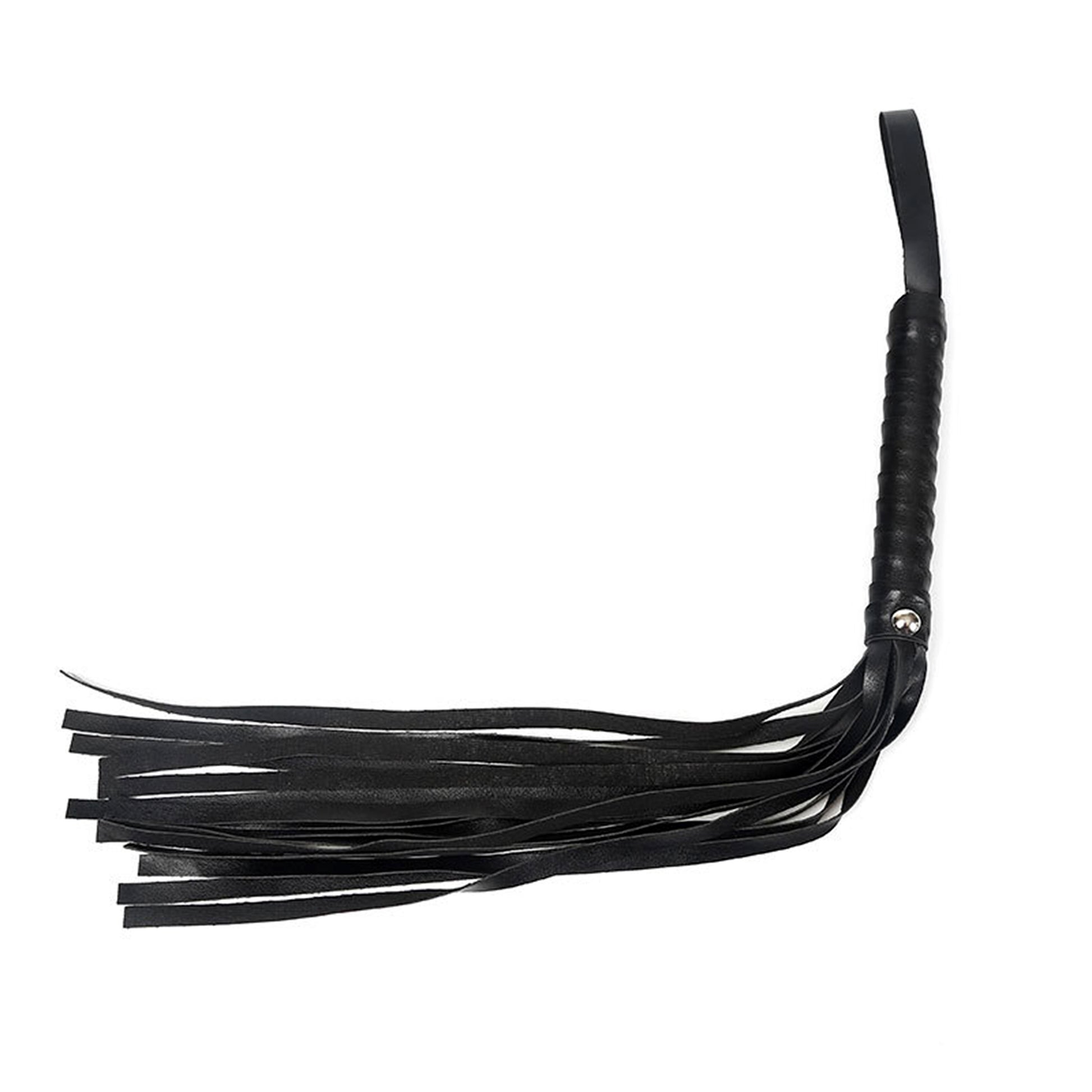 Bici LovePlay™ BlackWhip, din piele artificiala, BDSM, pentru jocuri de cuplu, negru, 50 g, 48 x 16 cm - LovePlay