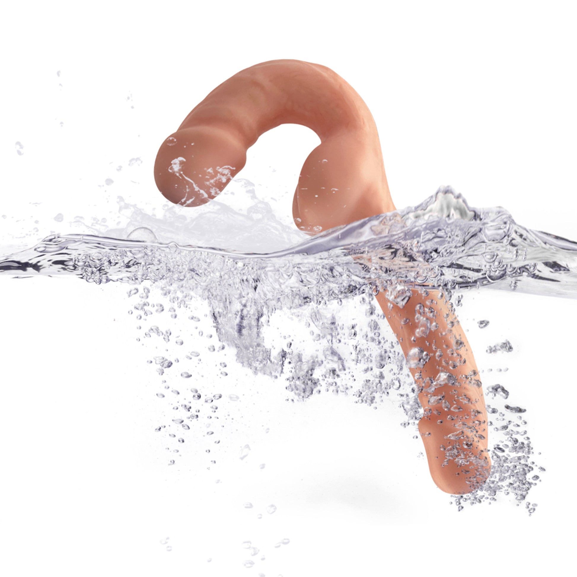 Dildo LovePlay™️ cu doua capete, cu stimulare vaginala si anala, design curbat pentru stimularea punctului G, flexibil, dildo dublu usor de curatat si rezistent la apa, diametru 3.6 cm, lungime totala 23.5 cm, capatul mic 4.2 cm, din silicon premium - LovePlay