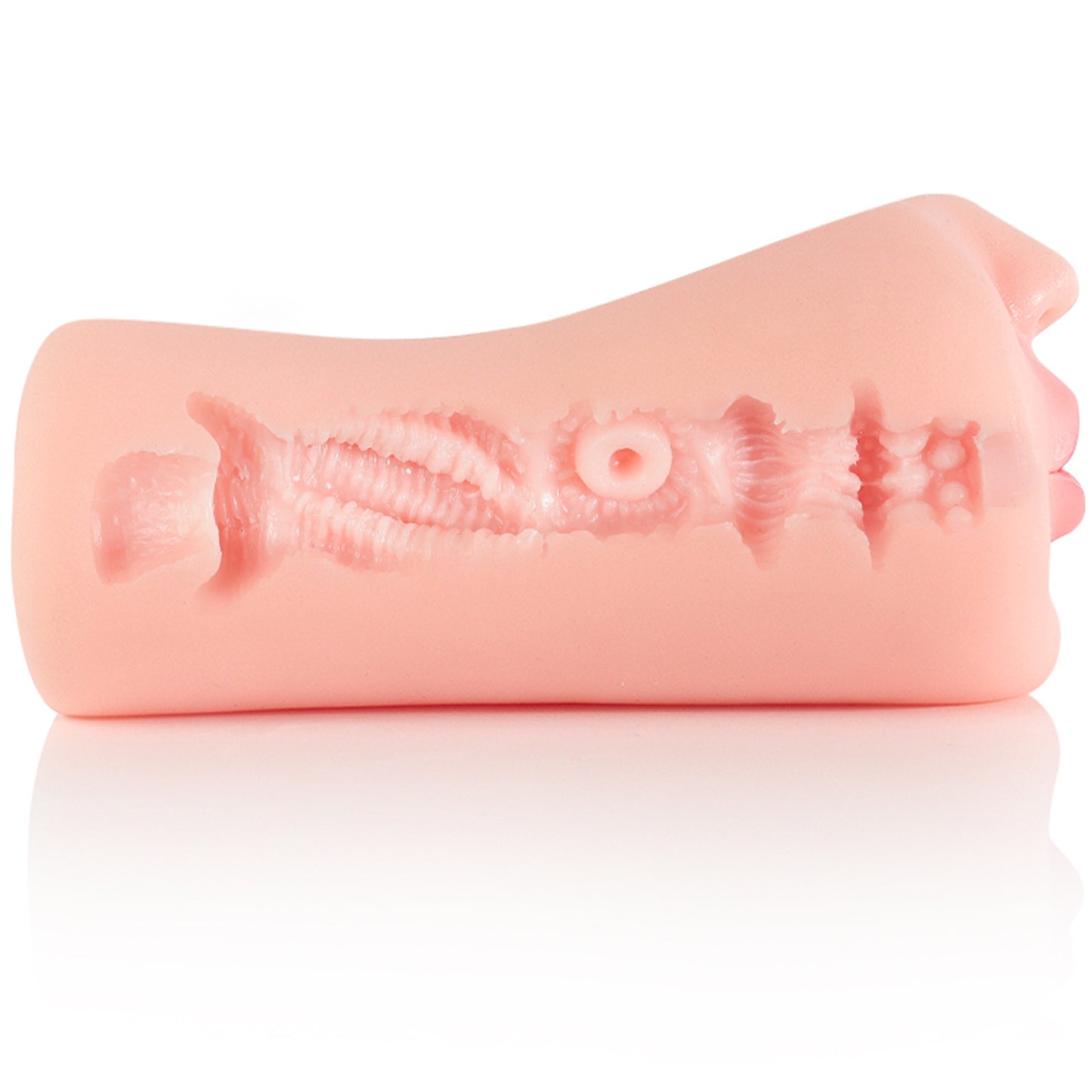 Masturbator cu un canal LovePlay™ MissHer, efect de stimulare orala, ultra-realist, cu striatii 3D, din silicon premium non-toxic, design coapse anatomic, usor de curatat, din silicon elastic si rezistent la apa, 14,5 x 7,5 x 6 cm, 300 g - LovePlay