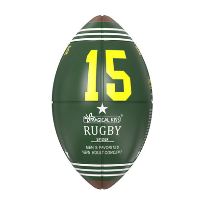 Set Masturbatoare LovePlay™ RugbyEgg, pachet 6 mini mingi rugby diferite, portabile 9 x 5 cm, din silicon, de unica folosinta - LovePlay