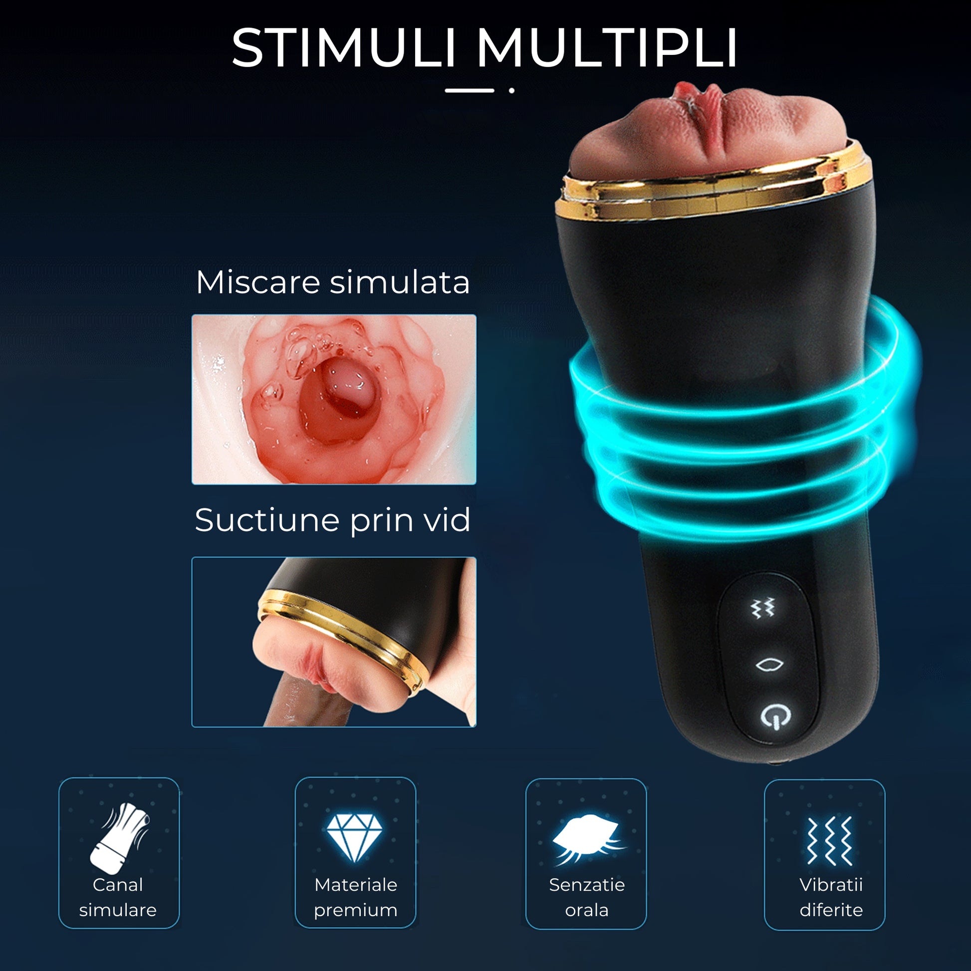 Masturbator Fleshlight LovePlay™ LikeHer, 10 moduri diferite, senzatie Deep Throat, cu vibratii si functie de orgasm, efect ultra-realist, rezistent la apa - LovePlay