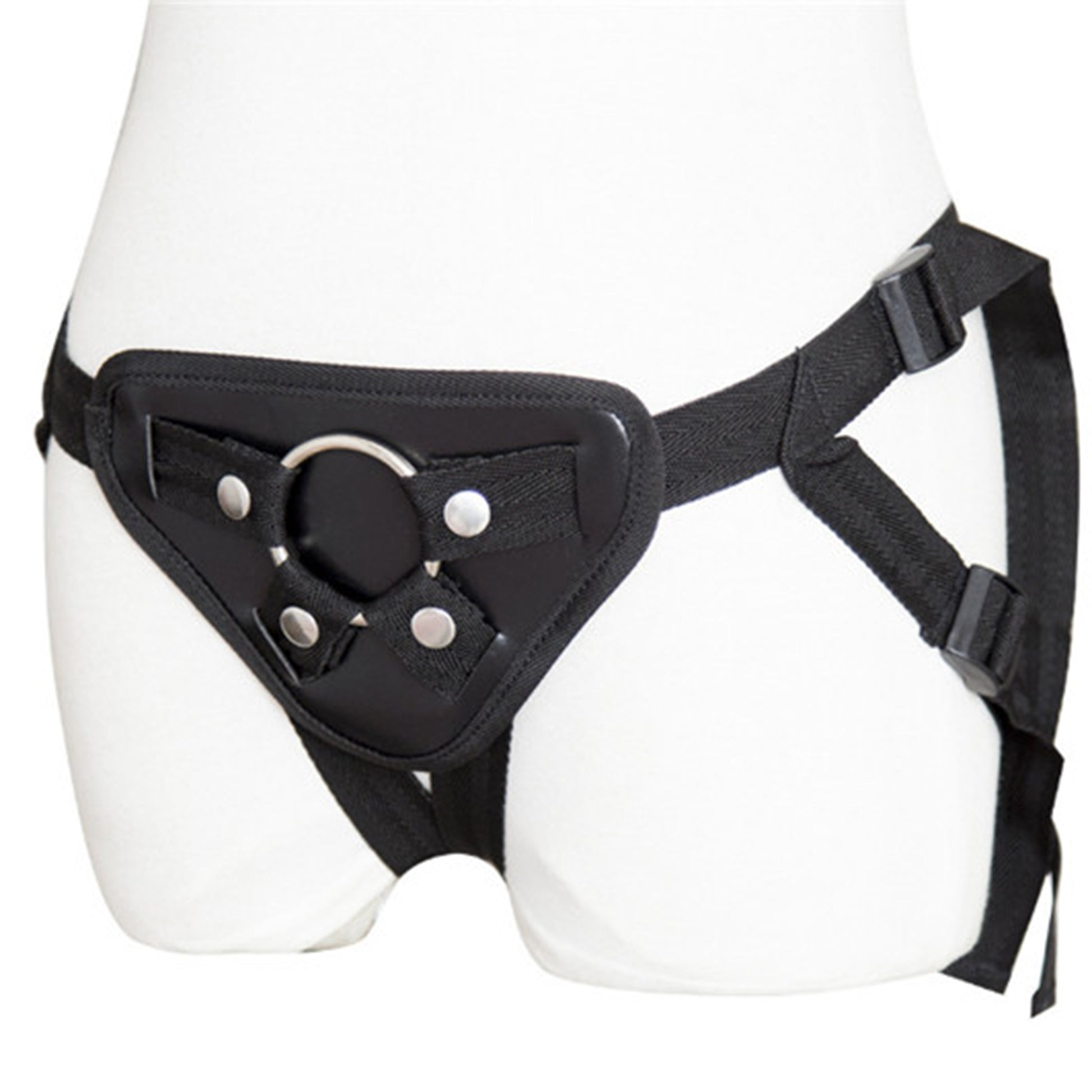 Ham Bondage LovePlay™ din piele pentru dominare - Chiloti ajustabili Unisex, compatibil cu orice tip de dildo, accesoriu BDSM, design Universal pentru confort maxim, Negru - LovePlay