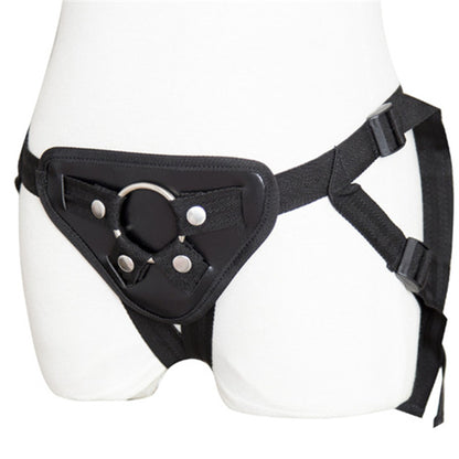 Ham Bondage LovePlay™ din piele pentru dominare - Chiloti ajustabili Unisex, compatibil cu orice tip de dildo, accesoriu BDSM, design Universal pentru confort maxim, Negru - LovePlay