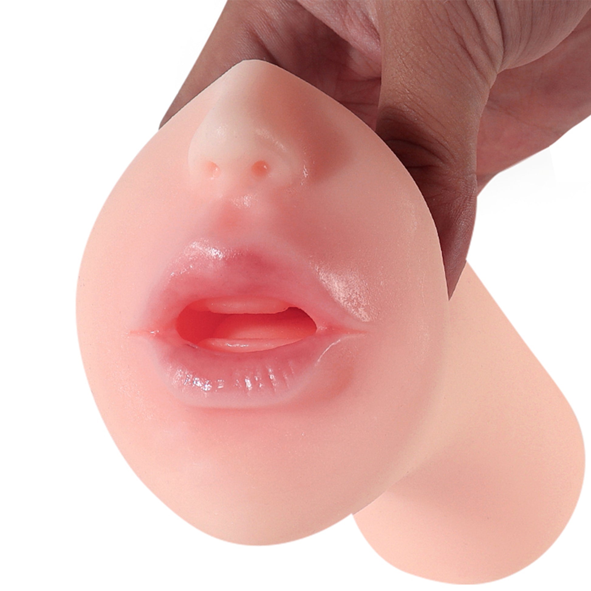 Masturbator cu un canal LovePlay™ MissHer, efect de stimulare orala, ultra-realist, cu striatii 3D, din silicon premium non-toxic, design coapse anatomic, usor de curatat, din silicon elastic si rezistent la apa, 14,5 x 7,5 x 6 cm, 300 g - LovePlay