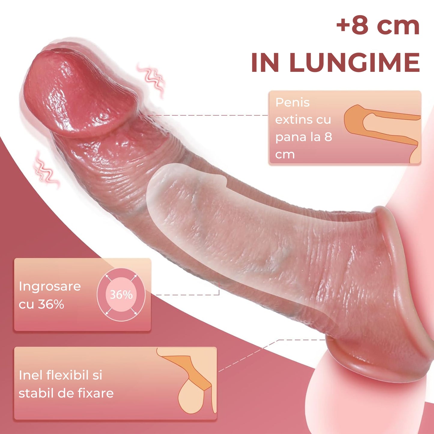 Manson penis LovePlay™ LongFriend, cu 10 moduri de vibratie, vene proeminente, control prin telecomanda, din silicon non-toxic, atasabil, lungime inserabila de 18 cm, rezistent la apa, diametru interior de 4.5 cm - LovePlay