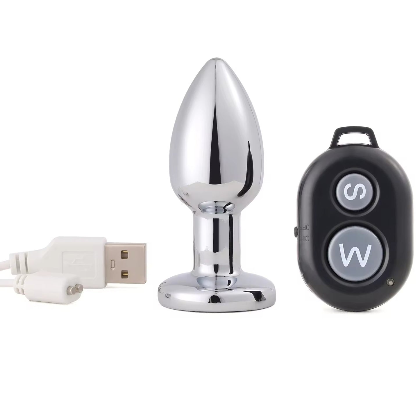 Dop anal cu vibratii LovePlay™ GameOn, cu 10 frecvente diferite, stimulare punct G, control de la distanta prin telecomanda, rezistent la apa, din otel inoxidabil, reincarcabil prin acumulator - LovePlay