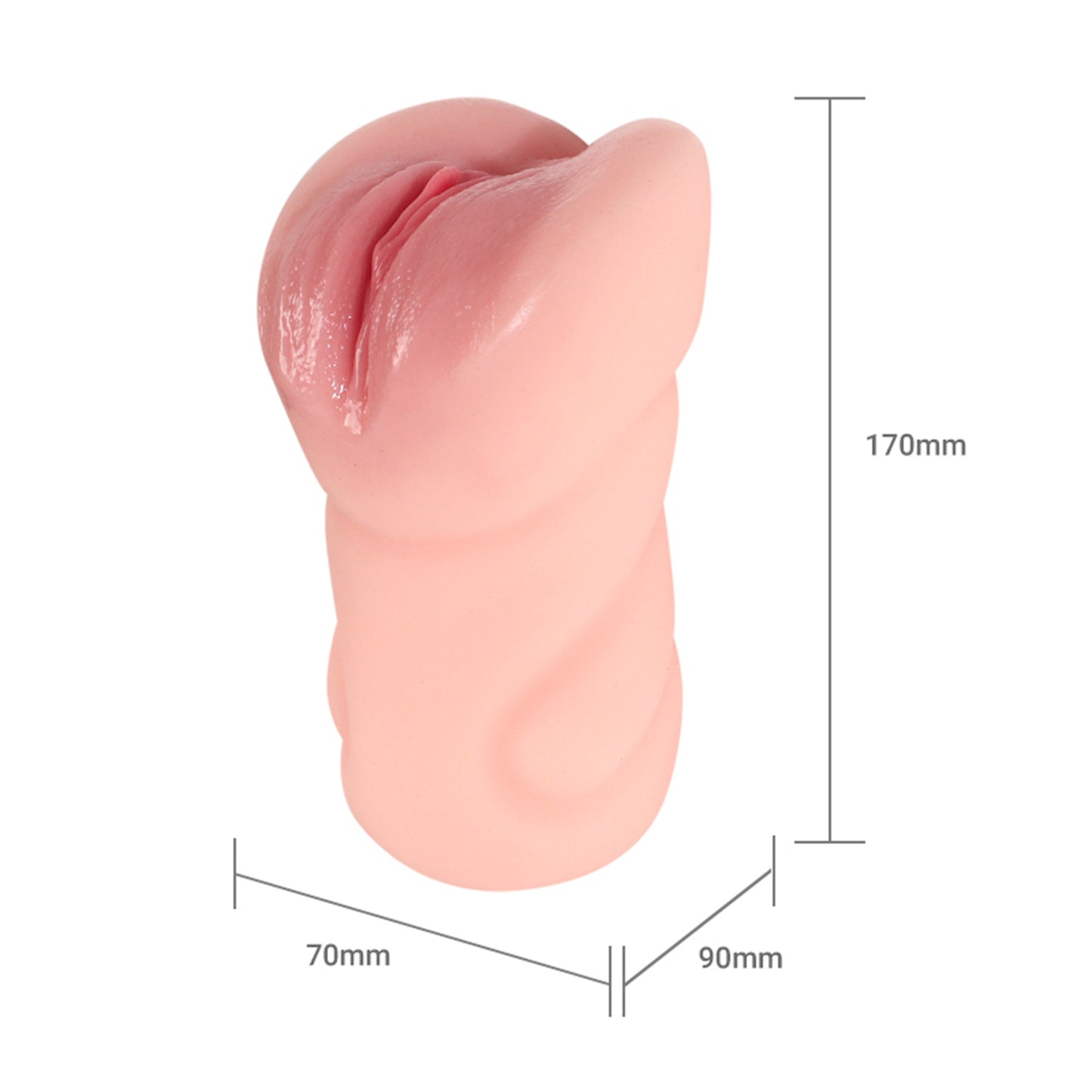 Masturbator LovePlay™ MissHer, ultra-realist, canal vaginal si anal, cu 10 tipuri de vibratie, efect de suctie si stimulare orala canal cu striatii 3D, din silicon premium non-toxic, design anatomic, usor de curatat, rezistent la apa, greutate 700g - LovePlay