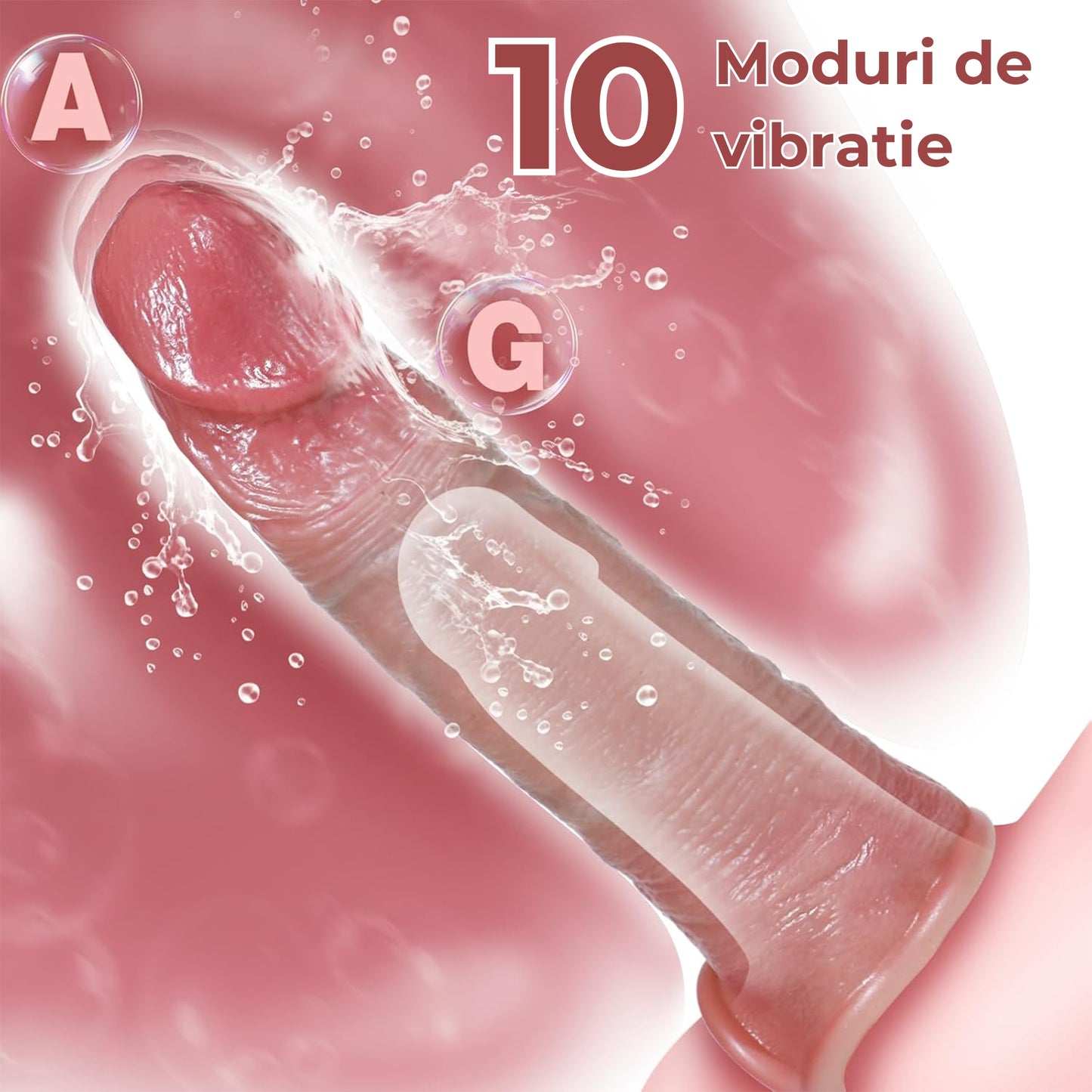 Manson penis LovePlay™ LongFriend, cu 10 moduri de vibratie, vene proeminente, control prin telecomanda, din silicon non-toxic, atasabil, lungime inserabila de 18 cm, rezistent la apa, diametru interior de 4.5 cm - LovePlay