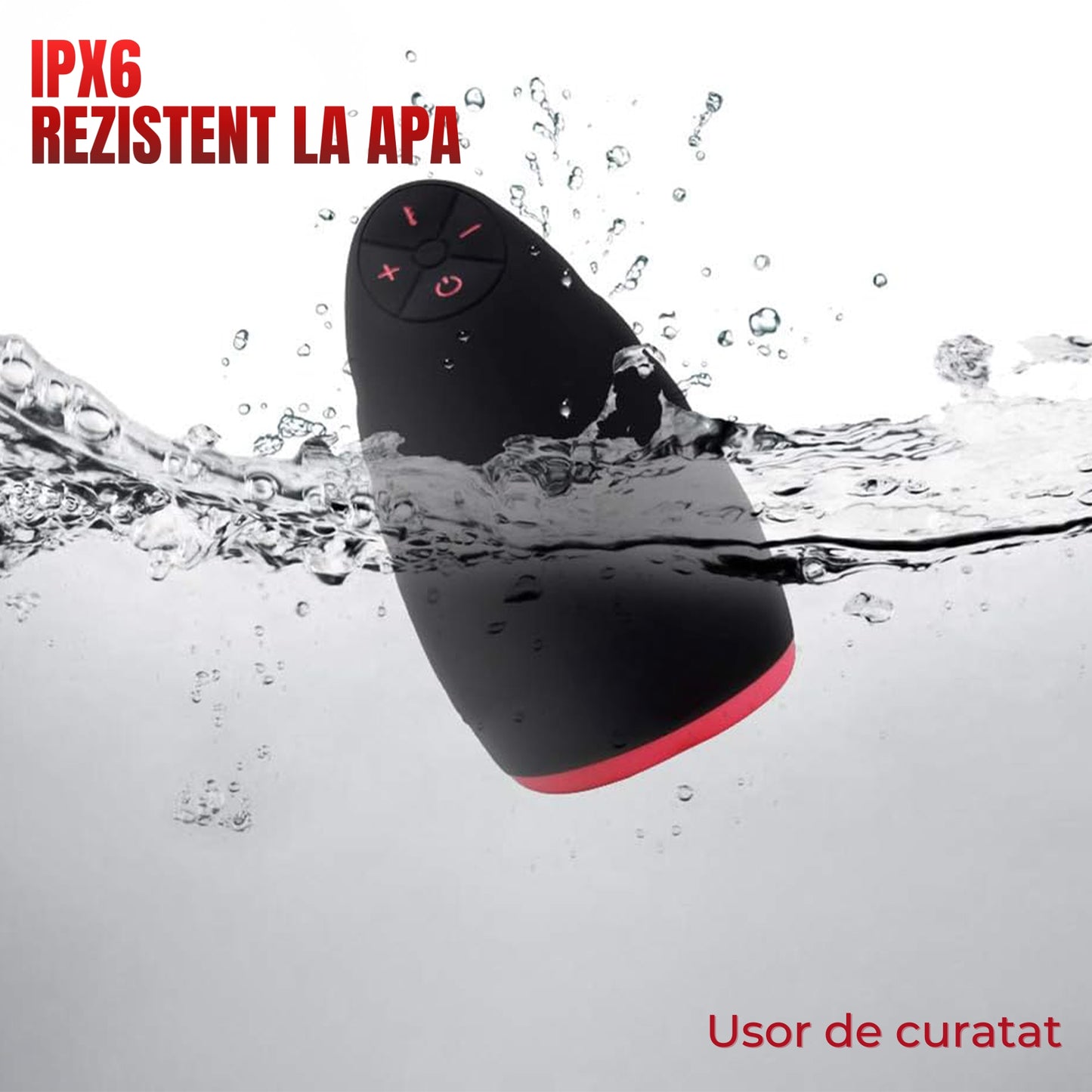 Masturbator LovePlay™ HerTongue, 6 moduri de vibratie puternice, cu efect de deep-throat, functie de incalzire, rezistent la apa, incarcare USB, din silicon premium si sigur, carcasa durabila, design discret, negru, silentios, 230g - LovePlay