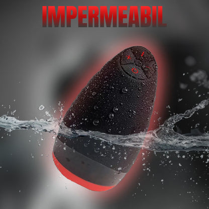 Masturbator LovePlay™ HerTongue, 6 moduri de vibratie puternice, cu efect de deep-throat, functie de incalzire, rezistent la apa, incarcare USB, din silicon premium si sigur, carcasa durabila, design discret, negru, silentios, 230g - LovePlay