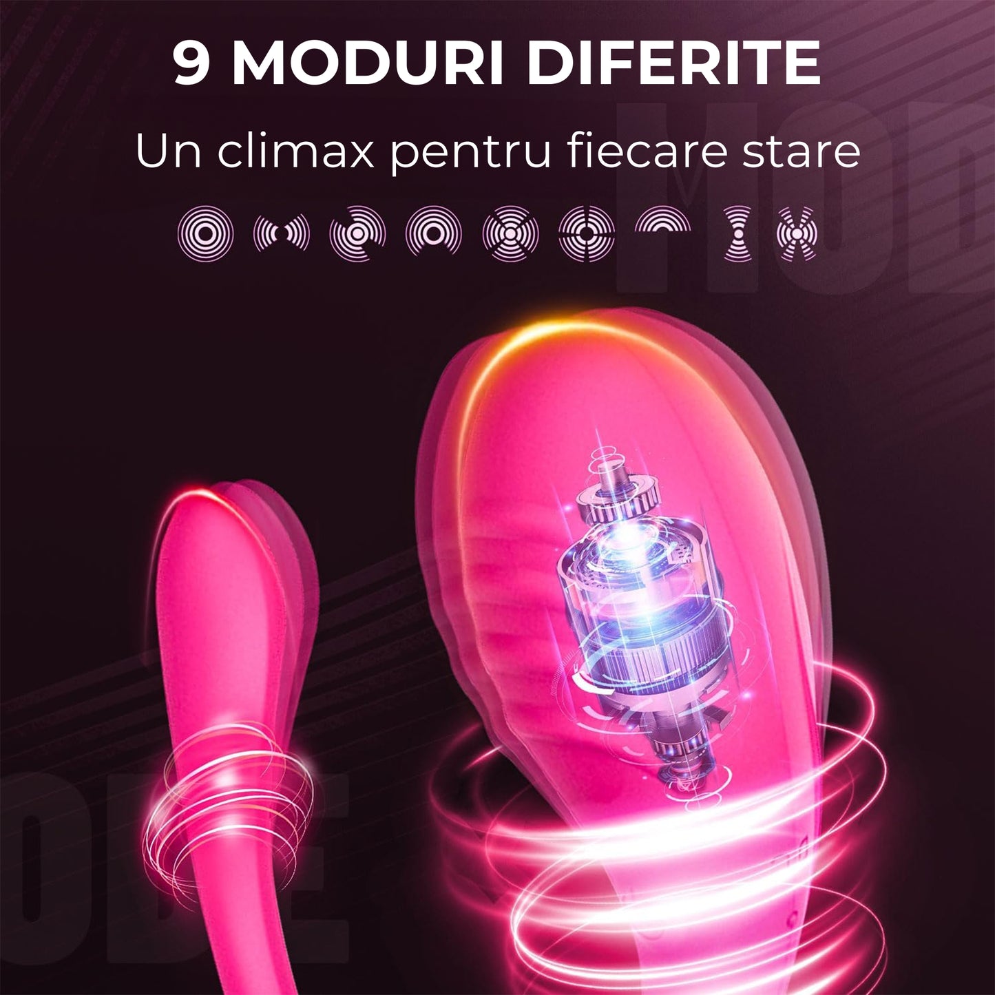 Vibrator LovePlay™ Delfin, cu 9 moduri diferite, cu functie de personalizare vibratii, reincarcabil si rezistent la apa, conexiune Bluetooth, control prin aplicatie, din silicon, roz - LovePlay