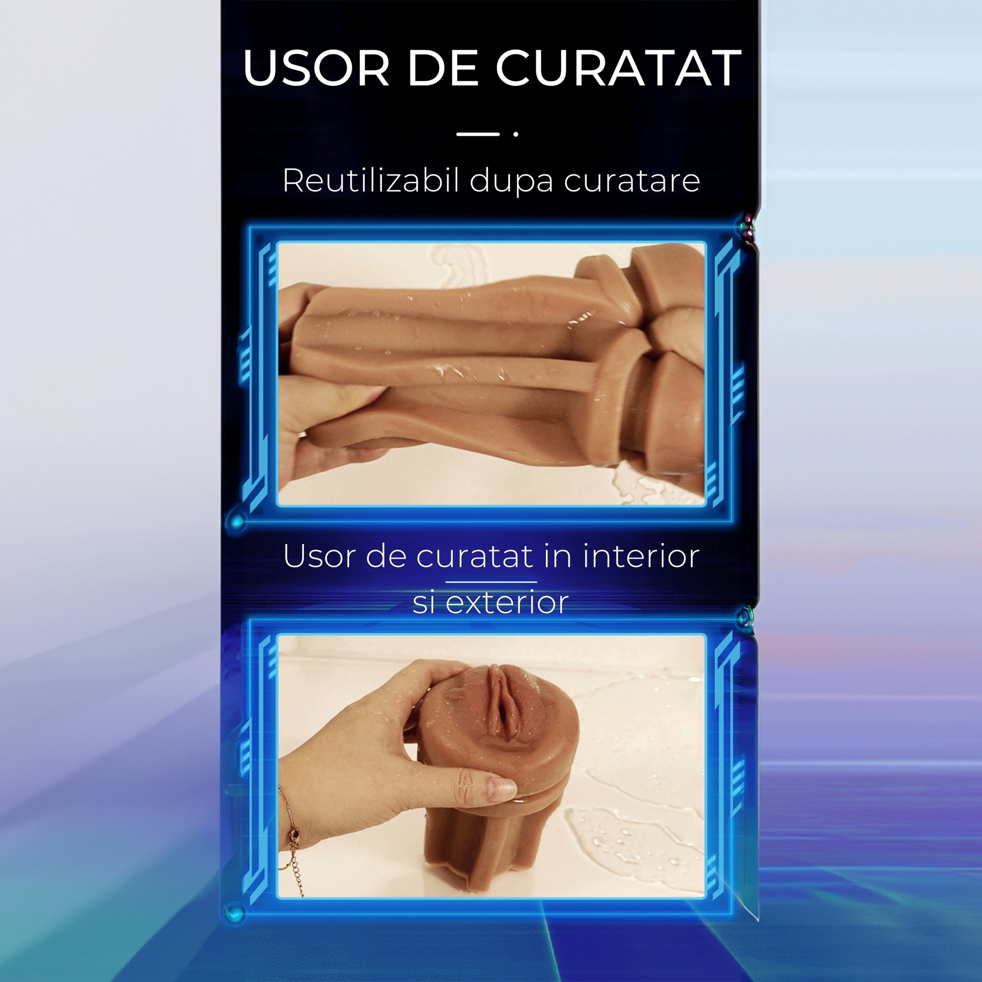 Masturbator Fleshlight LovePlay™ LikeHer, 10 moduri diferite, senzatie Deep Throat, cu vibratii si functie de orgasm, efect ultra-realist, rezistent la apa - LovePlay