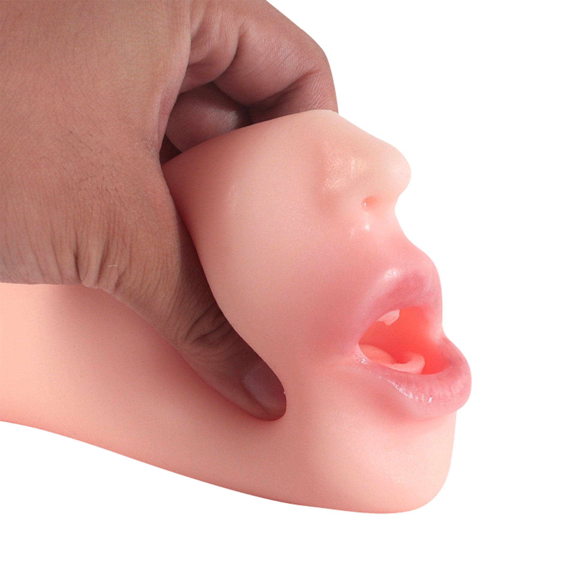 Masturbator cu un canal LovePlay™ MissHer, efect de stimulare orala, ultra-realist, cu striatii 3D, din silicon premium non-toxic, design coapse anatomic, usor de curatat, din silicon elastic si rezistent la apa, 14,5 x 7,5 x 6 cm, 300 g - LovePlay