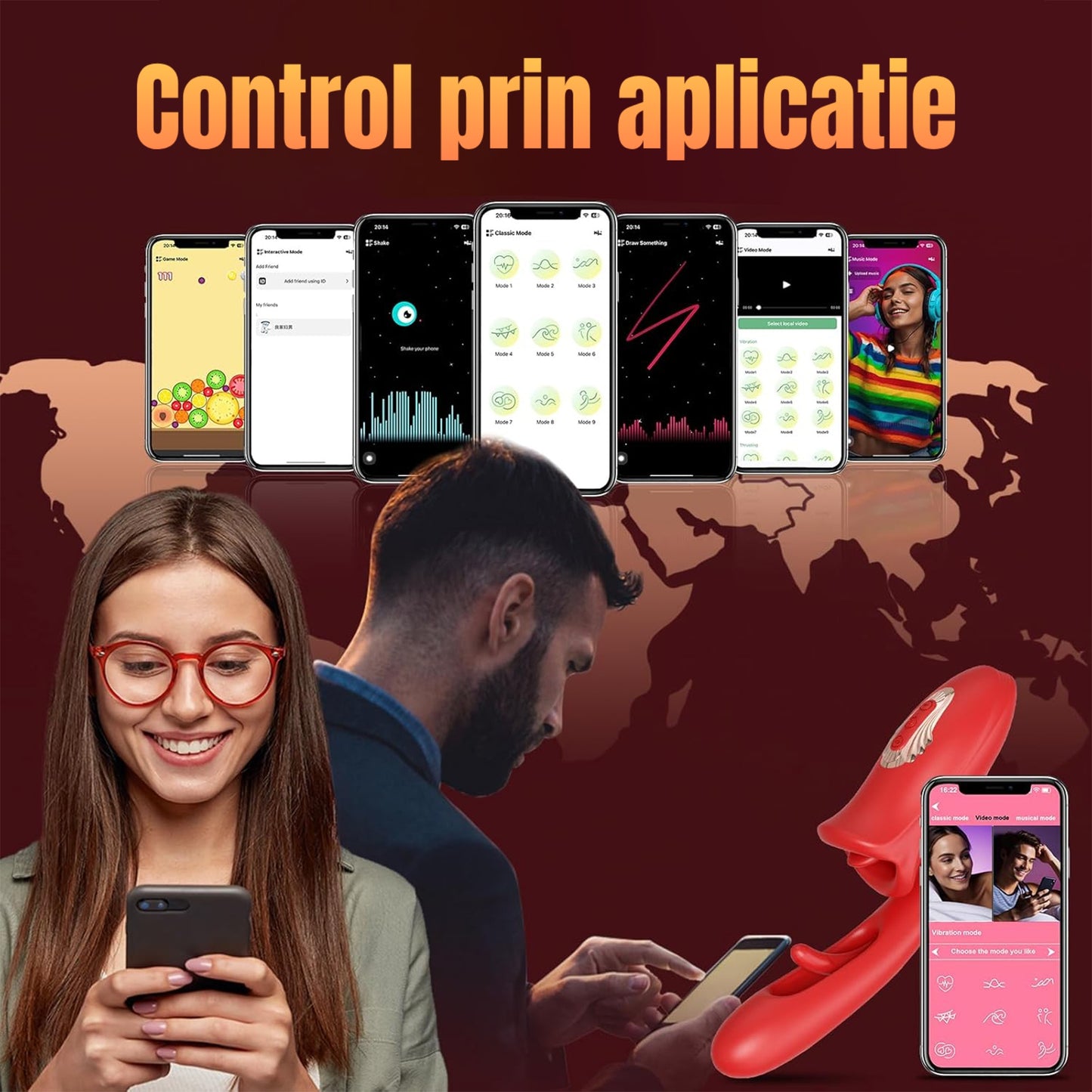 Vibrator inteligent LovePlay™ LickMe, cu limba flexibila si dildo, 9 moduri de lins, vibratie si pulsatie, control prin aplicatie, silicon lichid, rezistent la apa, pentru stimulare clitoridiana, anala si a sfarcurilor