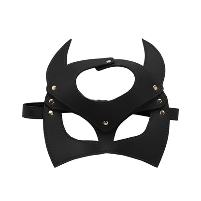 Set Complet de Accesorii BDSM, format din masca, lesa, zgarda din piele ecologica, catuse de maini si picioare, din piele ecologica, culoare negru - LovePlay