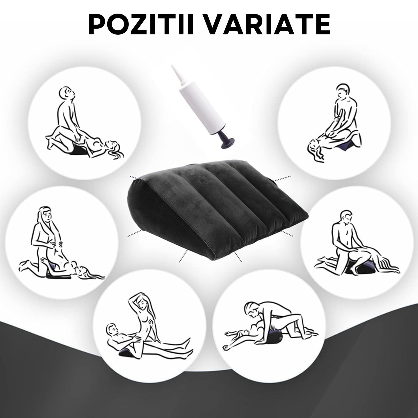 Perna LovePlay™ SexPillow pentru diferite pozitii sexuale, cu pompa inclusa, 36x45x18 cm - LovePlay