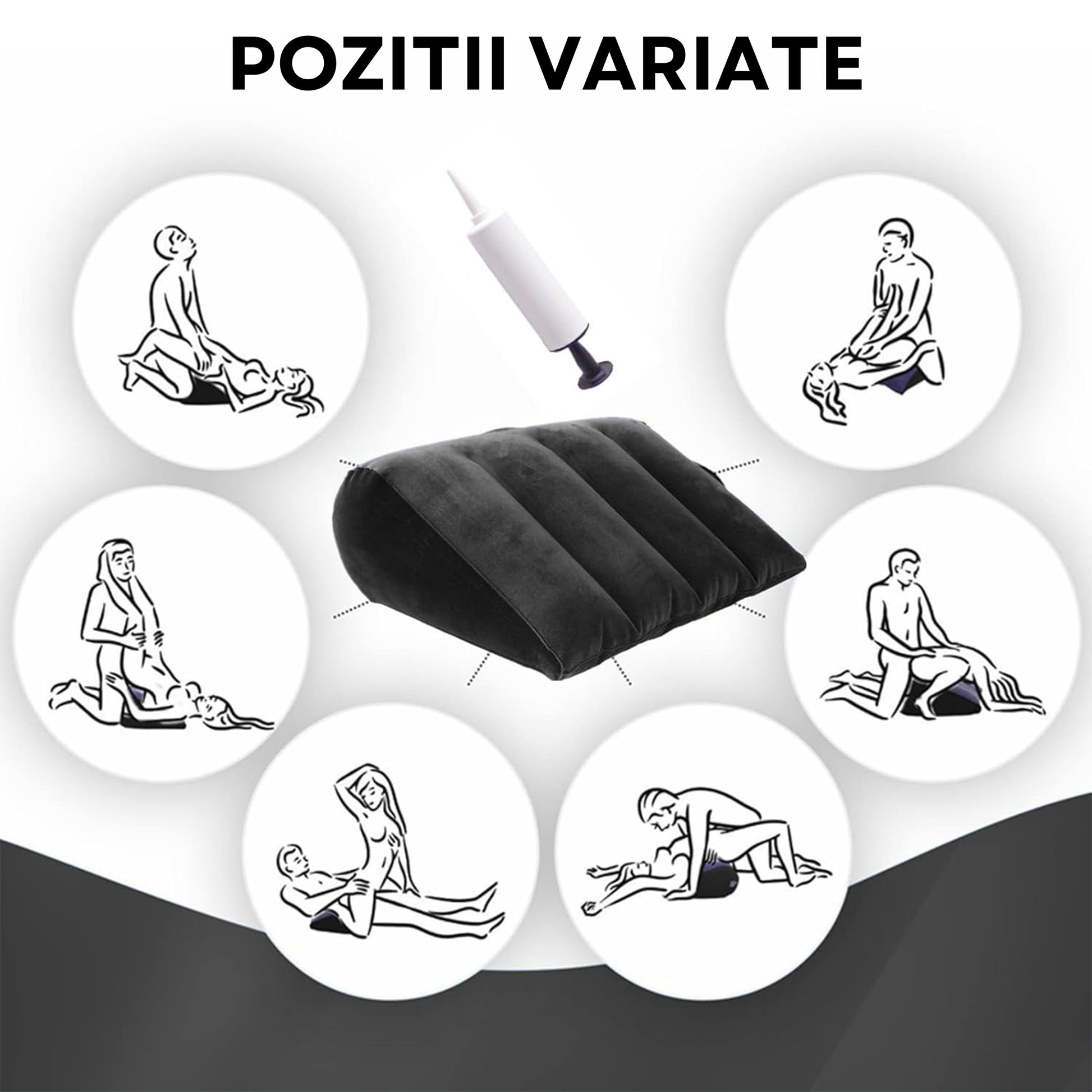 Perna LovePlay™ SexPillow pentru diferite pozitii sexuale, cu pompa inclusa, 36x45x18 cm - LovePlay