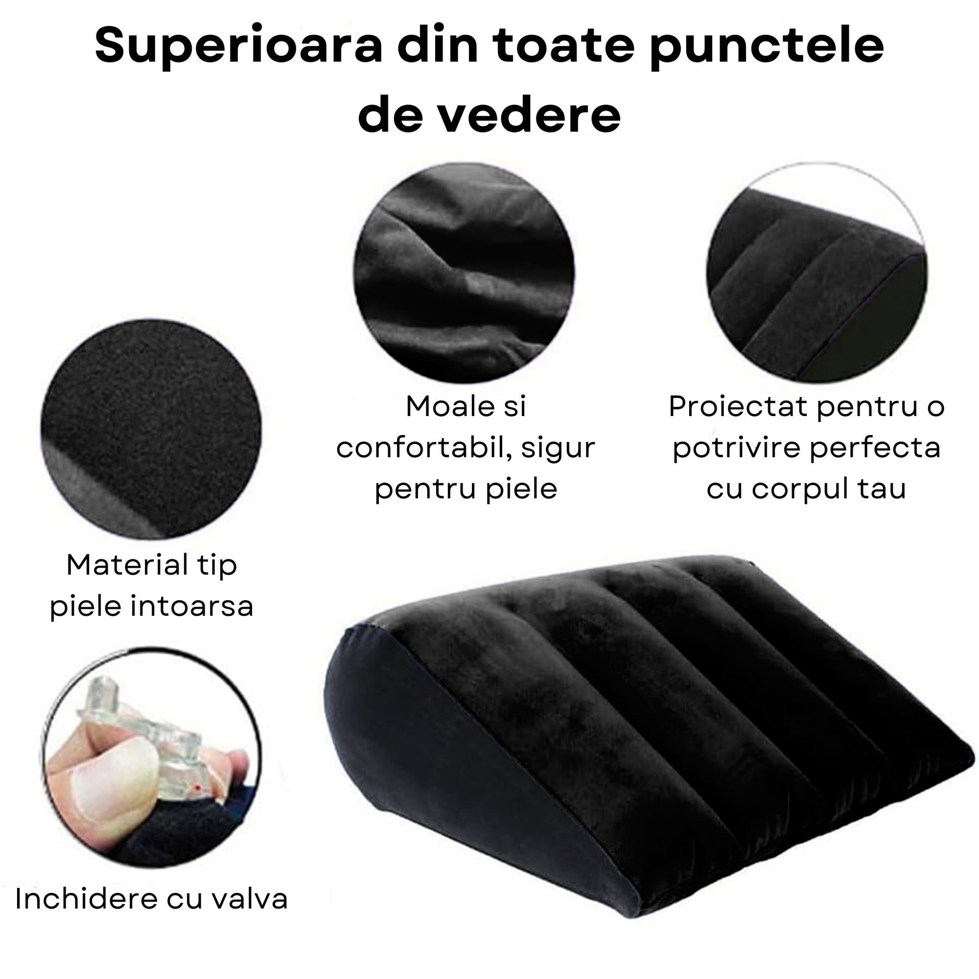 Perna LovePlay™ SexPillow pentru diferite pozitii sexuale, cu pompa inclusa, 36x45x18 cm - LovePlay