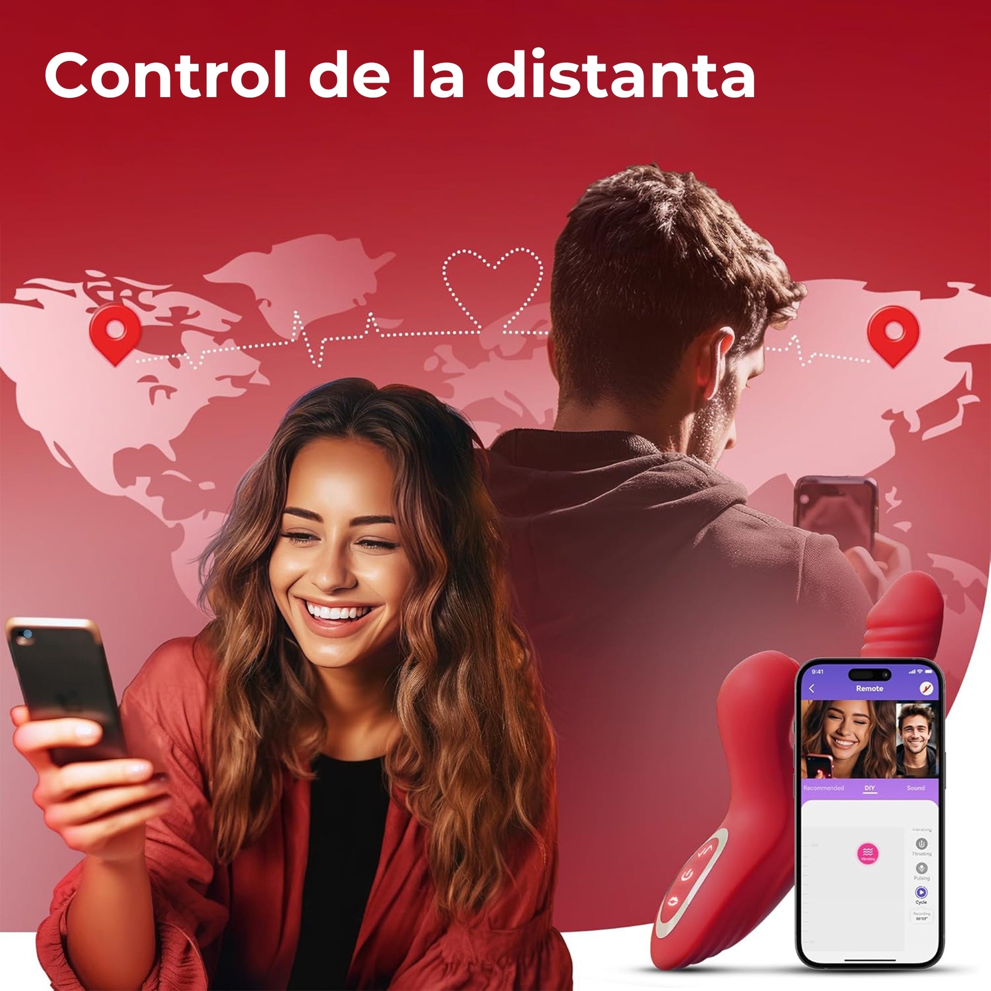 Vibrator LovePlay 4 in 1 RedRabbit, cu 5 tipuri de suctie si 10 de vibratie, tip iepure, motor dublu, design discret, incarcare USB, stimulare vaginala, clitoridiana, puncte C, G si A, din silicon, rosu, 10 x 10 x 20 cm - LovePlay