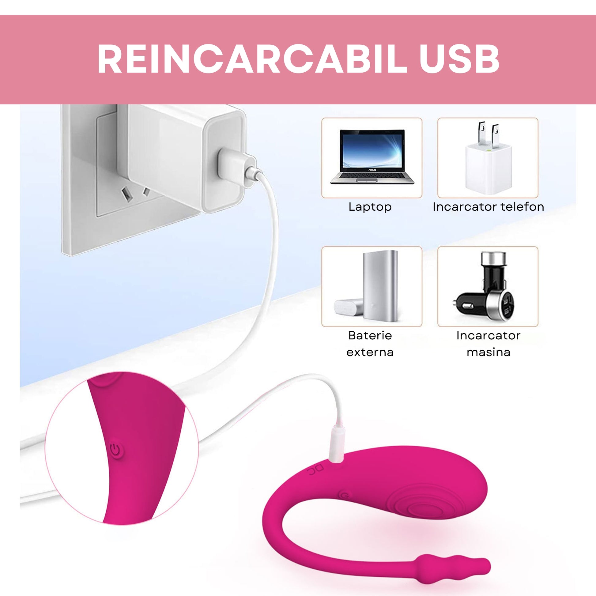 Vibrator LovePlay™ EggDelfin cu 9 tipuri de vibrare diferite, control de la distanta prin aplicatie, incarcare USB, rezistent la apa, stimulare vaginala si clitoridiana, design discret, ultra-silentios, din silicon, 3x9x1 cm - LovePlay