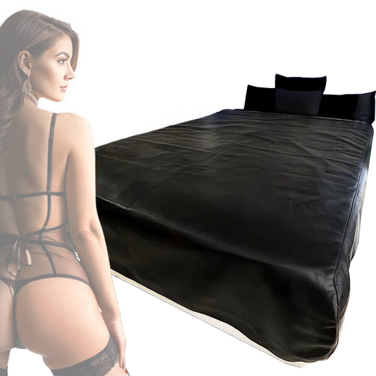 Cearsaf impermeabil LovePlay™ SquirtProof, din silicon ingrosat, rezistent la apa, ulei, menstruatie si ceara topita, 2.2 x 2 m, negru, potrivit pentru paturi de 1.8 x 2 m - LovePlay