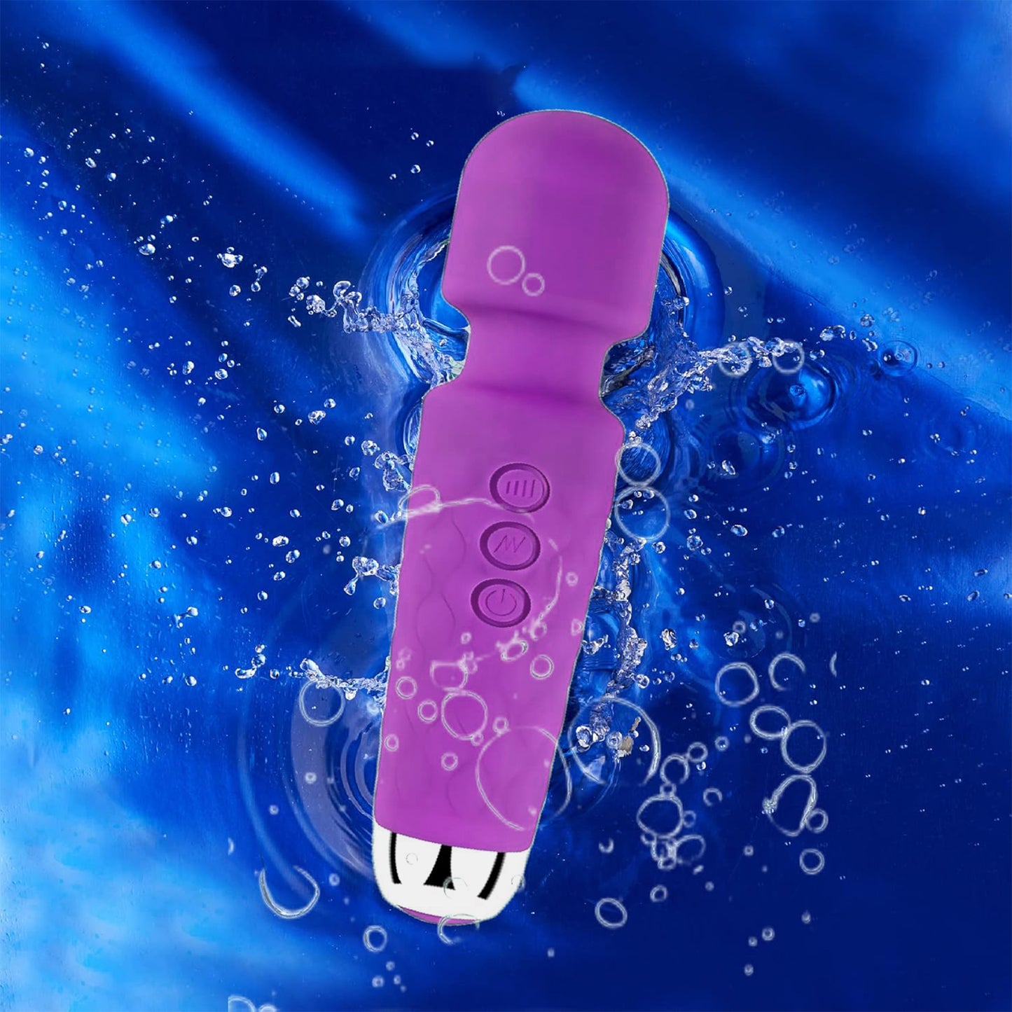 Vibrator LovePlay™ 20Pleasures, cu 20 de viteze, 10 feluri de vibratie diferite, functie de masaj, rezistent la apa, silentios, incarcare USB, usor de folosit si curatat, din silicon, mov, 25 cm, 161 g - LovePlay