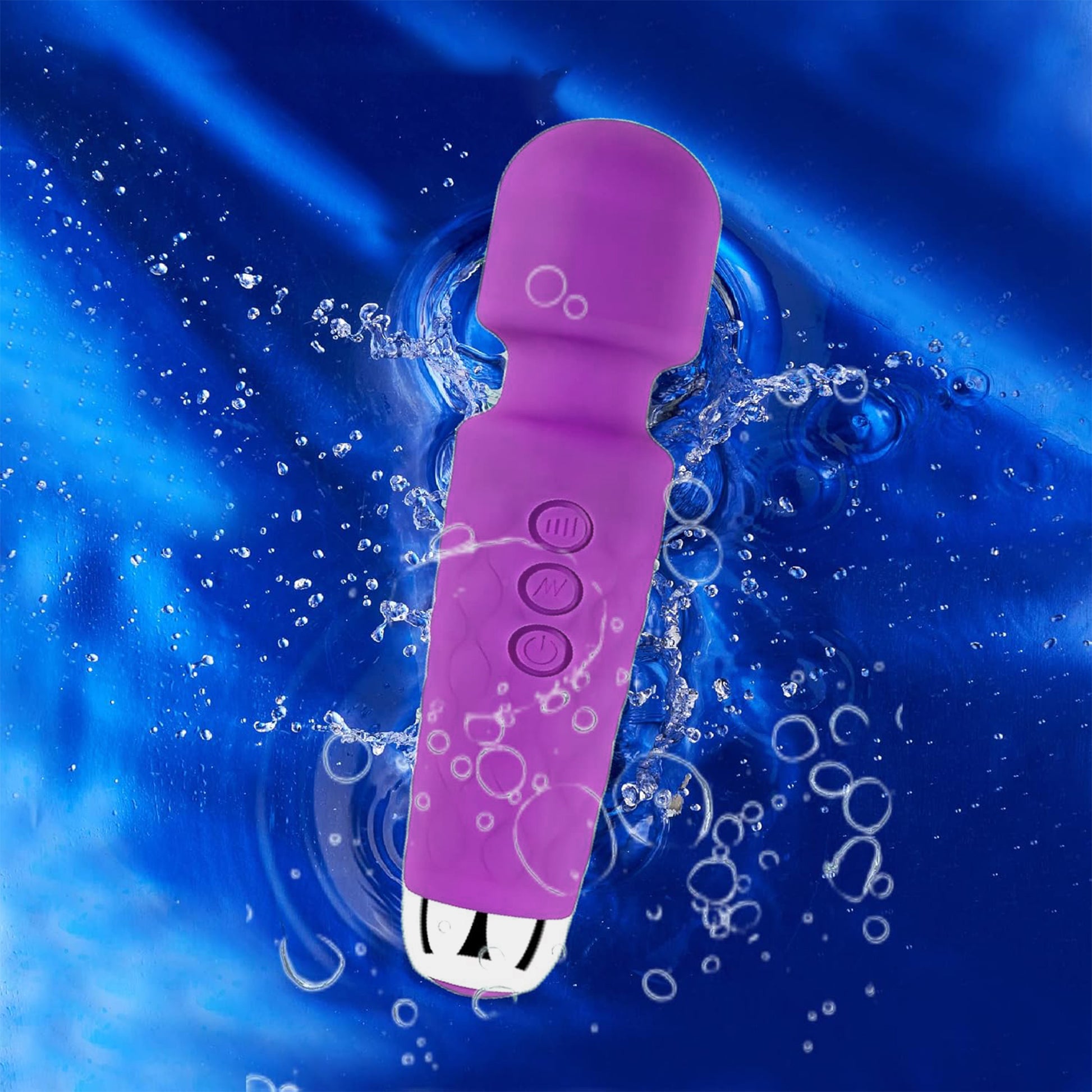 Vibrator LovePlay™ 20Pleasures, cu 20 de viteze, 10 feluri de vibratie diferite, functie de masaj, rezistent la apa, silentios, incarcare USB, usor de folosit si curatat, din silicon, mov, 25 cm, 161 g - LovePlay