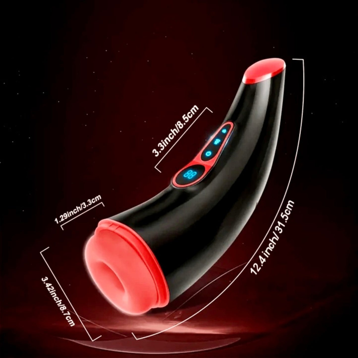 Masturbator LovePlay™ cu 9 moduri de vibratii, 9 moduri de suctie, functie de incalzire, control prin aplicatie, silentios, adancime penetrare 16 cm, design realist, ecran LCD, din silicon premium moale, rezistent la apa, ambalaj discret, usor de folosit - LovePlay