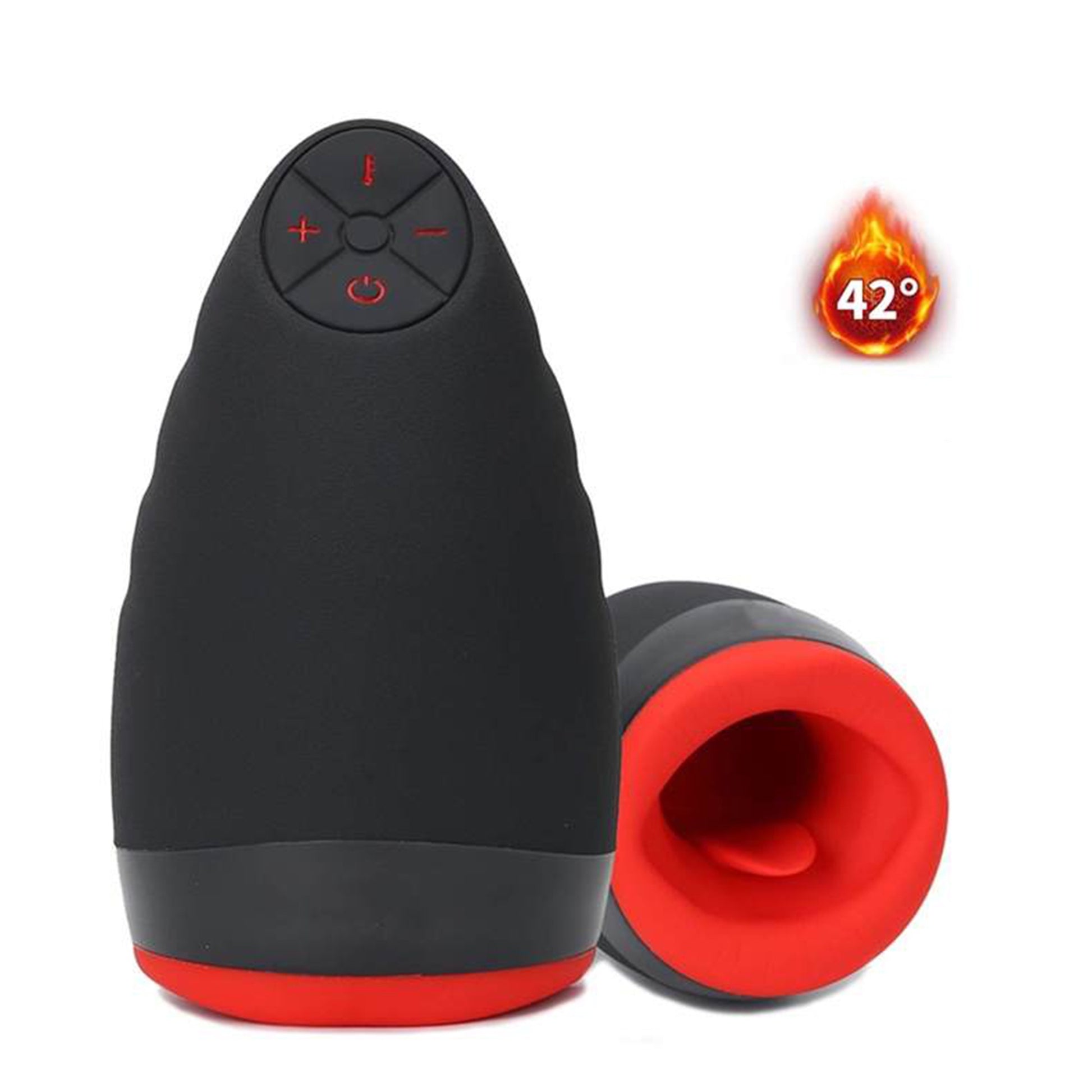 Masturbator LovePlay™ HerTongue, 6 moduri de vibratie puternice, cu efect de deep-throat, functie de incalzire, rezistent la apa, incarcare USB, din silicon premium si sigur, carcasa durabila, design discret, negru, silentios, 230g - LovePlay